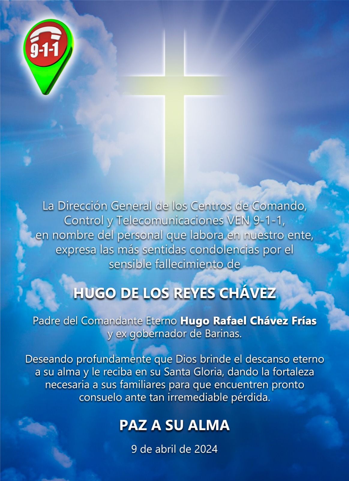 Obituario Hugo de los Reyes Cávez